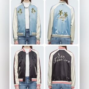 Vintage Y2K Levi’s Reversible Embroidered San Francisco Satin Bomber Jacket S